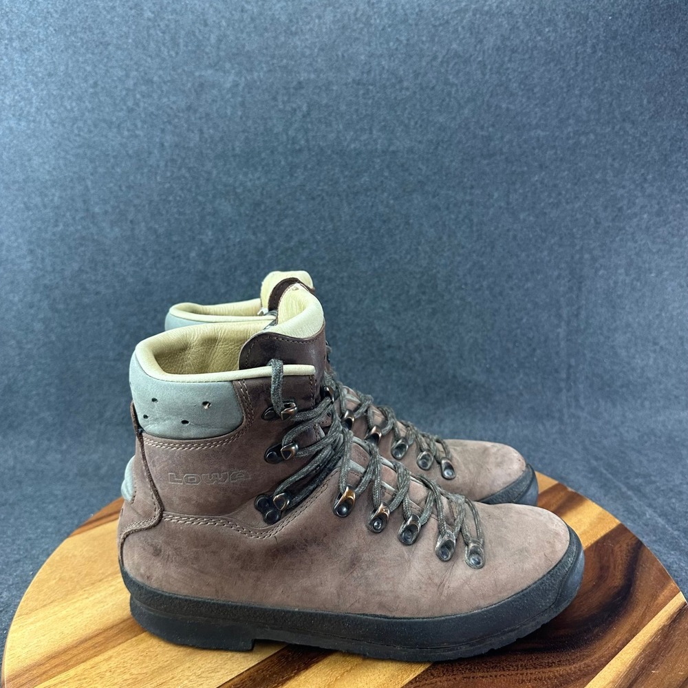 Vtg Lowa Scout Leather Hiking Boots Trekking Mountaineering Size 9.5 US